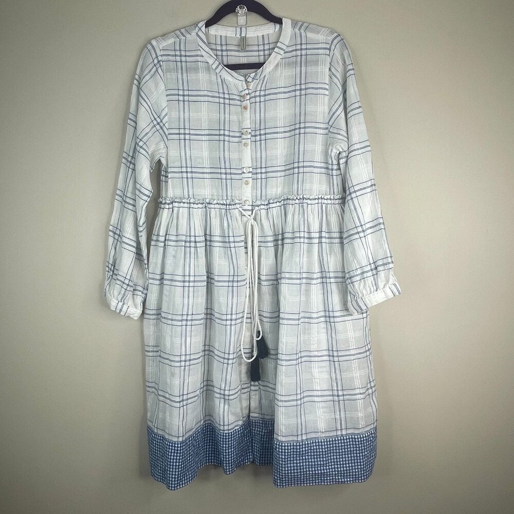 Vintage Beachy Gauze Dress Womens Small Coastal Tasseled‎ Cover Up Travel Layer